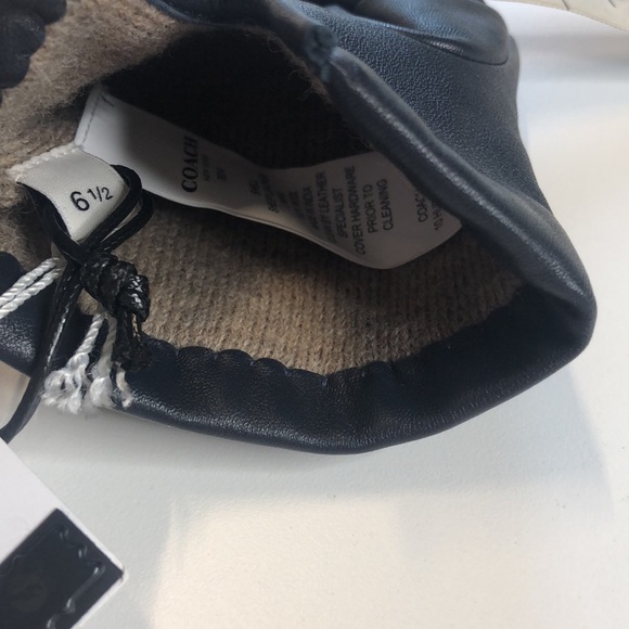 Coach Solid Midnight Navy Leather Tech Gloves, Size 6.5, NWT! - Picture 5 of 8